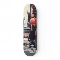 "Shanghai Market" China Watercolor skateboards by PaulJacksonart "Shanghai Market" China Watercolor skateboards