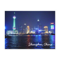 Shanghai Night Time Postcard