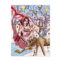 Shanna - Christmas Mermaid Postcard