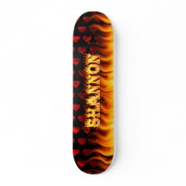shannon skateboard fire and flames design.