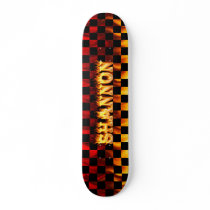 shannon skateboard fire and flames design.