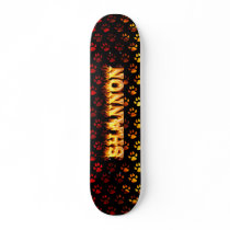 shannon skateboard fire and flames design.