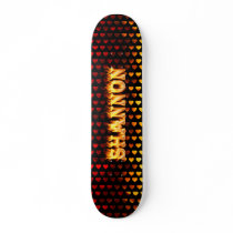 shannon skateboard fire and flames design.