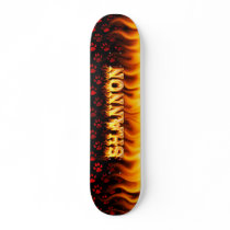 shannon skateboard fire and flames design.