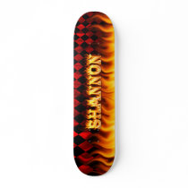 shannon skateboard fire and flames design.
