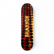 shannon skateboard fire and flames design.
