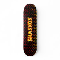 shannon skateboard fire and flames design.