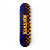 shannon skateboard fire and flames design.