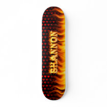 shannon skateboard fire and flames design.