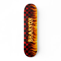 shannon skateboard fire and flames design.