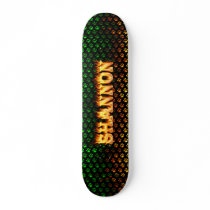 shannon skateboard fire and flames design.