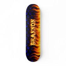 shannon skateboard fire and flames design.