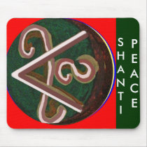 Shanti = Peace mousepads by ZAZZLELIST Shanti = Peace mousepads