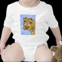 Shar Pei Dog Art - Aspen t-shirts
