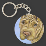 Shar Pei Dog Art - Aspen Keychains