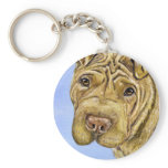 Shar Pei Dog Art - Aspen Keychains