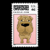 Shar-Pei Valentine's Day stamps