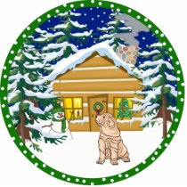 shar pei winter photo sculptures