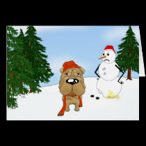 Shar-Pei Winter Scene cards