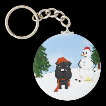 Shar-Pei Winter Scene keychains