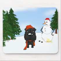 Shar-Pei Winter Scene mousepads