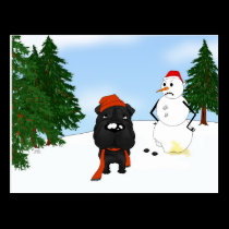 Shar-Pei Winter Scene postcards
