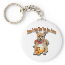 Share A Beer With American Staffordshire Terrier Keychain