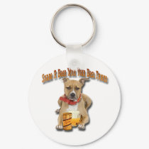 Share A Beer With American Staffordshire Terrier keychains