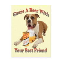 Share a Beer With Boxer postcards by friskybiz Share a Beer With Boxer postcards