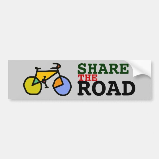 share the road bike / bicycle bumper sticker Zazzle