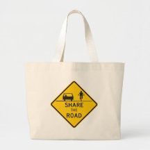 Share the Road Highway Sign Canvas Bag