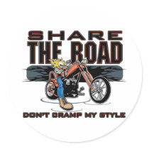 Share the Road Motorcycle stickers