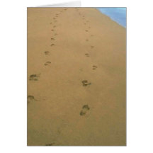 Shared Path Beach Tracks Sand Valentine's Day Card