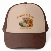 Shares A Beer yellow lab Hat