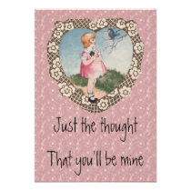 Sharing a Song Vintage Valentine invitations
