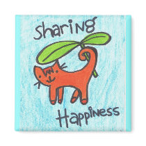 Sharing Happiness Fridge Magnet