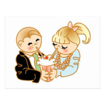 Sharing Romantic Ice Cream Postcards