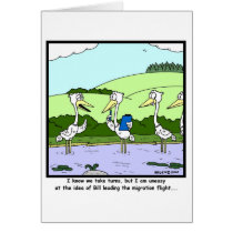 Sharing the Lead: Migrating Bird Cartoon Cards