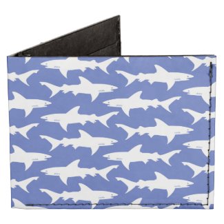 Shark Attack - Blue and White Tyvek® Billfold Wallet