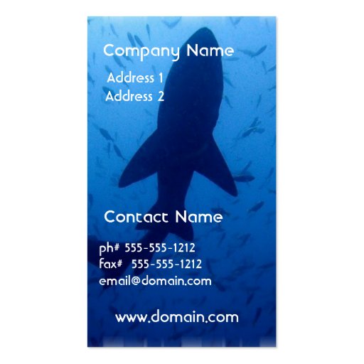Shark Attack Business Card (front side)