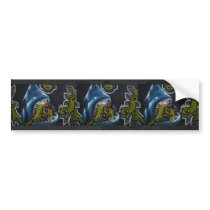 Shark attack graffiti bumper stickers