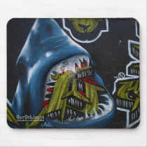 Shark attack graffiti mousepads