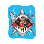 Shark Attack! Round Sticker