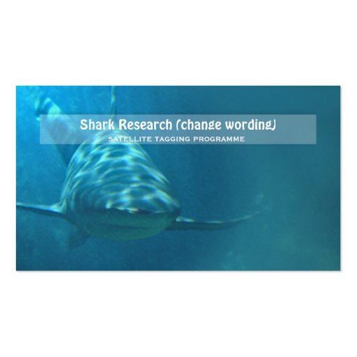 Shark biology marine research business card templates (front side)
