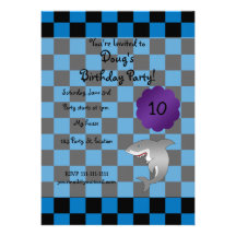 Shark birthday invitation