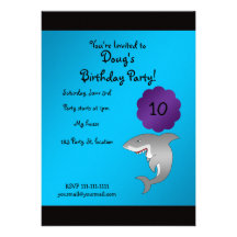 Shark birthday invitation