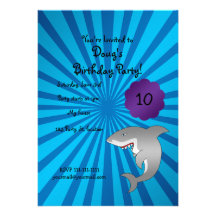 Shark birthday invitation