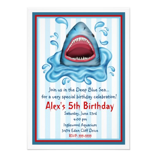 Shark Birthday Invitations