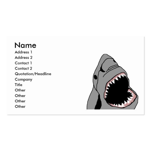 Shark bite business card (front side)