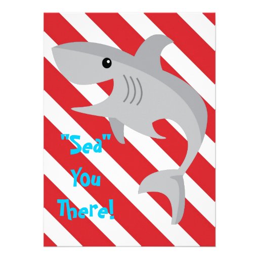 Shark Bite Invite- 7th Birthday Party